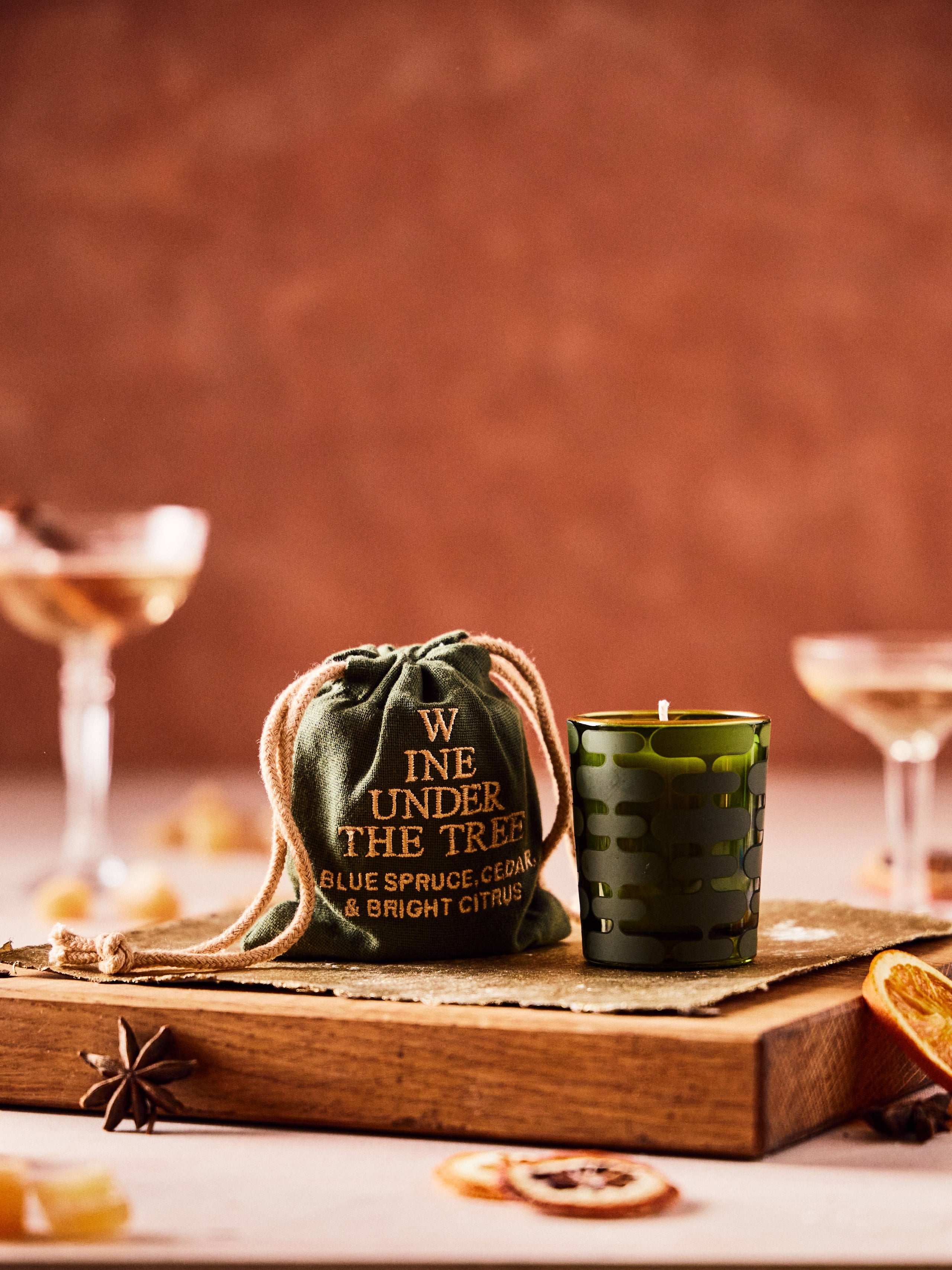 Rewined Wine Under the Tree Candle 2.5 oz Twigs & Figs Terrarium